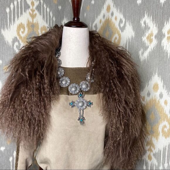 Ralph Lauren Fall 2015 Runway Collection Lamb Suede & Crushed Velvet Blouse - Picture 14 of 16